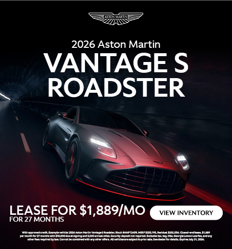 Special offer on 2026 Aston Martin Vantage 2026 Aston Martin Vantage S Roadster